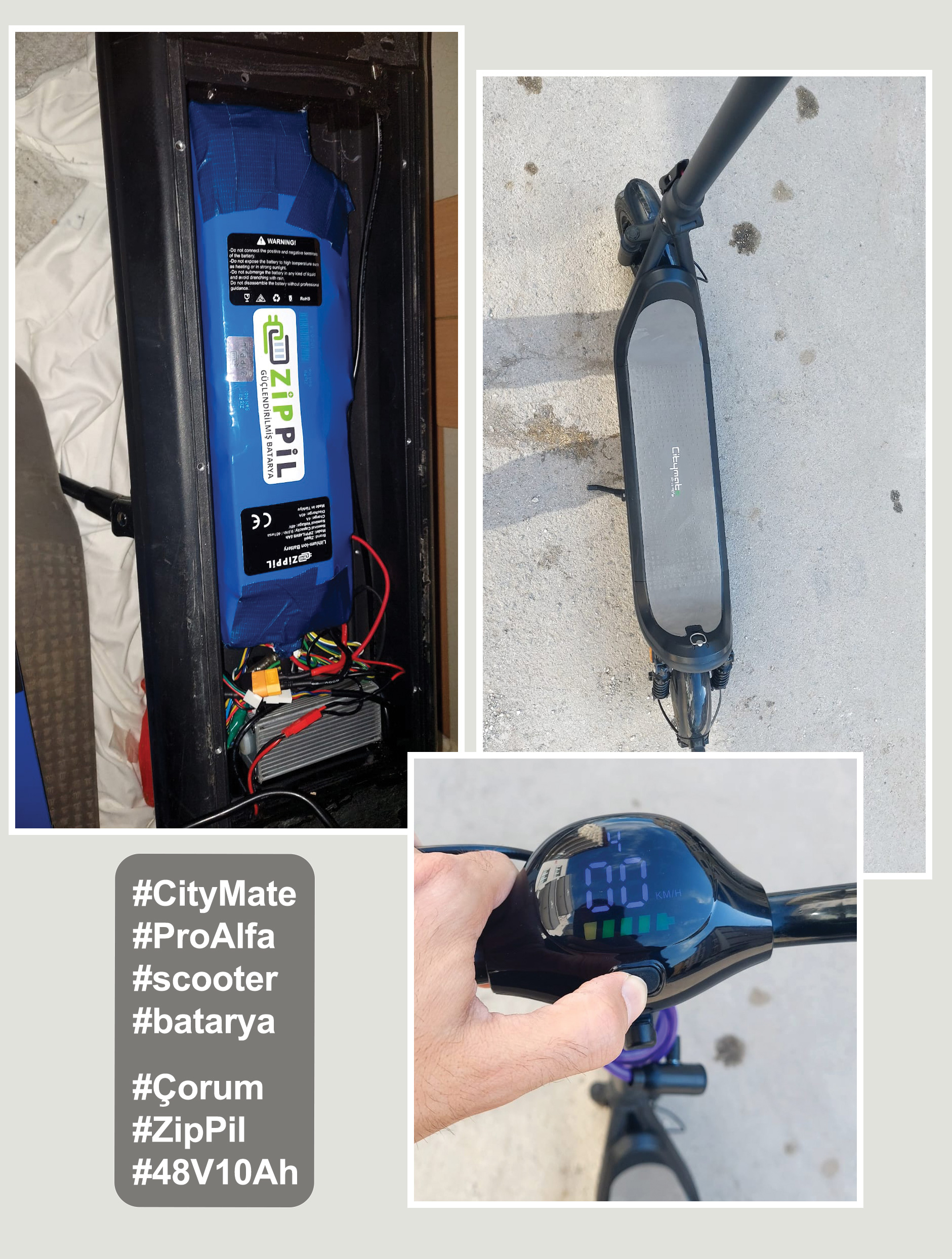 2025 gürhan çorum citymate scooter zippil batarya kullanıcıları