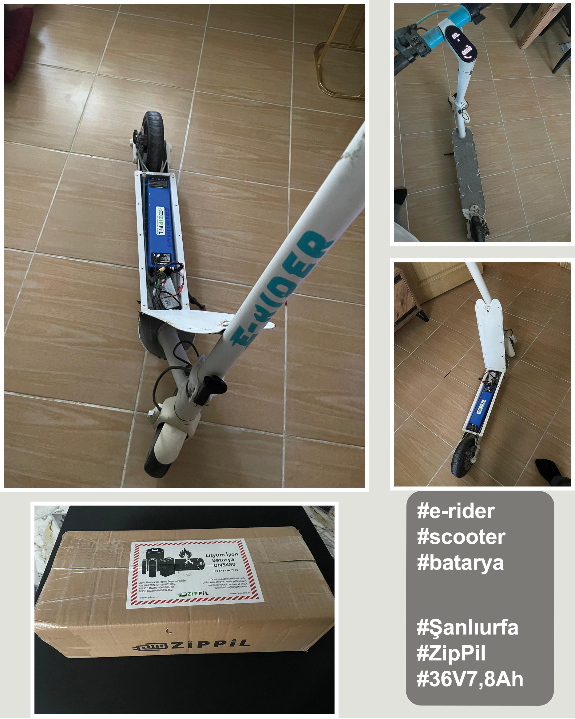 2025 ramazan şanlıurfa erider scooter zippil batarya kullanıcıları