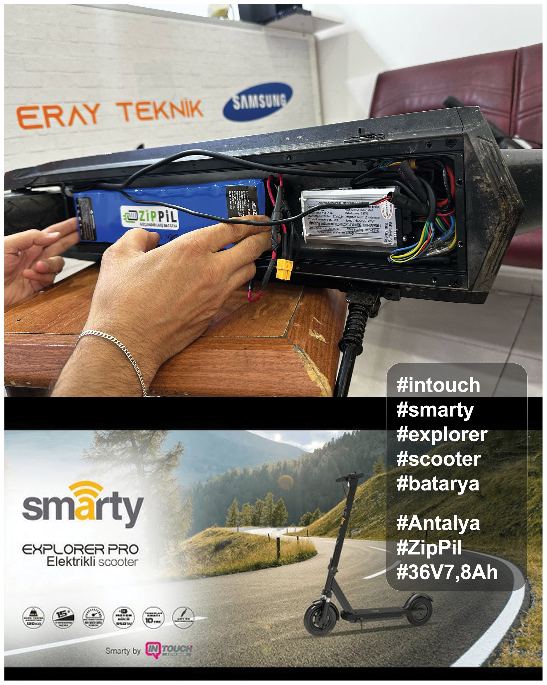 2025 cem antalya intouch smarty explorer scooter zippil batarya kullanıcıları